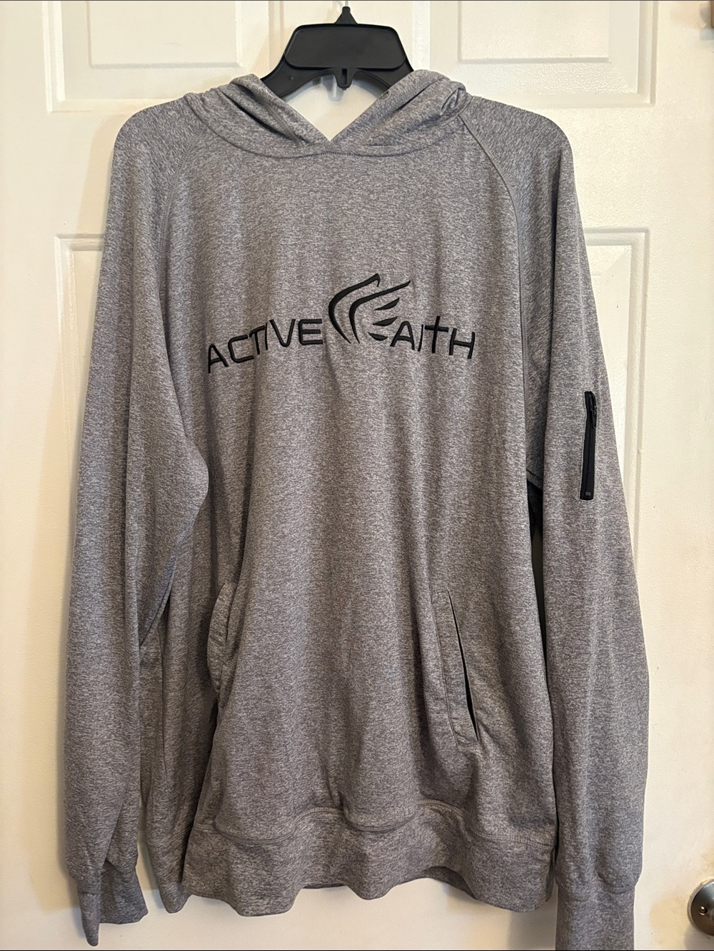 Active Faith Men's Gray Crewneck Hoodie Sweatshirt 2XL